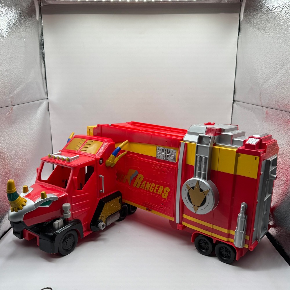 Power Rangers Dino Thunder Command Center Truck Kids Red Trailer Toy Bandai